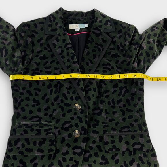 Boden Velvet Leopard Print Double Button Blazer Size 6R - Picture 4 of 6